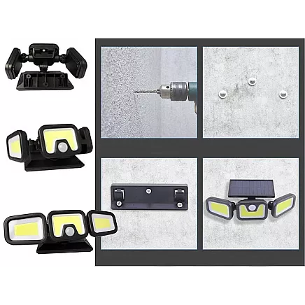 Solar lamp 100 cob with twilight movement sensor