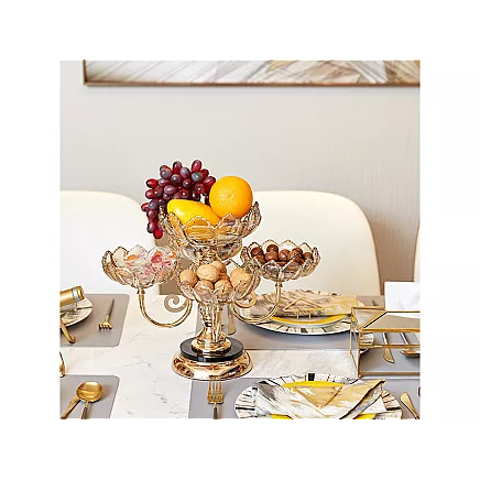 Divstāvīgs Rotējošs Saldumu un Augļu Trauks