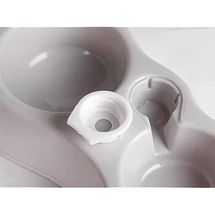 Double water bowl with dispenser for dog cat