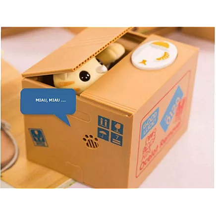 Moneybox kitty cat interactive automaton meows