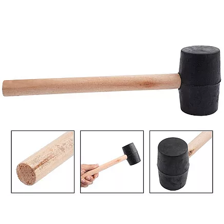 Recoilless paving rubber mallet