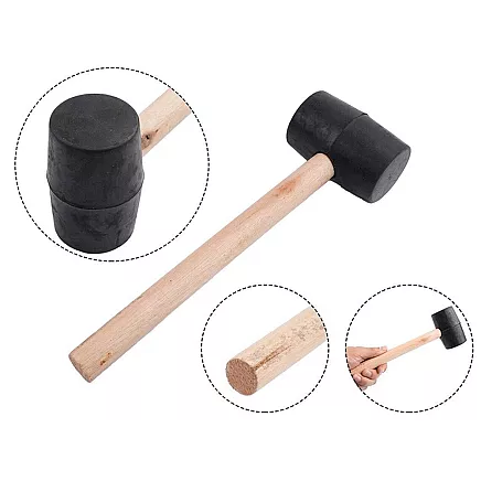 Recoilless paving rubber mallet