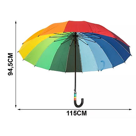 Large umbrella rainbow umbrella sturdy automatic