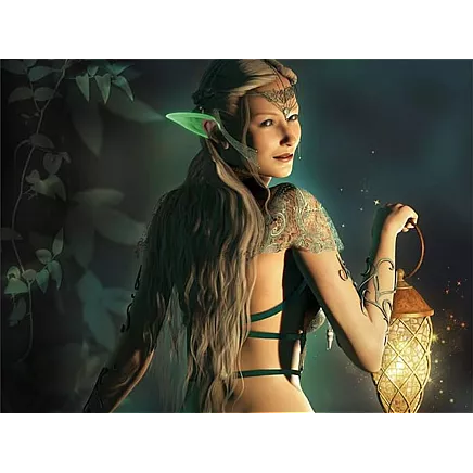 Artificial gnome elf ears glowing