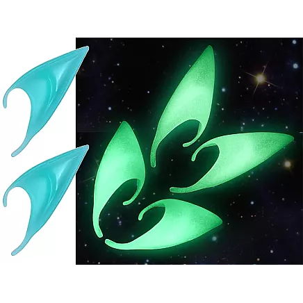 Artificial gnome elf ears glowing