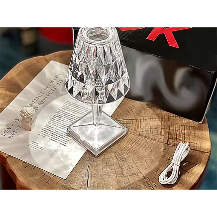 Table lamp led crystal rgb usb remote control