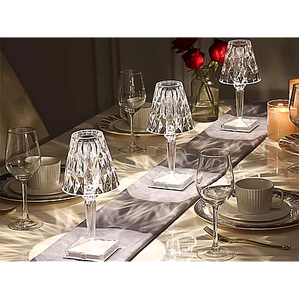 Table lamp led crystal rgb usb remote control