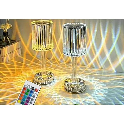 Table lamp led crystal rgb usb remote control