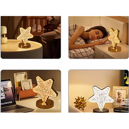 Table star night light crystal led rgb usb