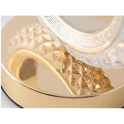 Galda nakts lampa ar LED RGB kristāla gredzenu, USB, akumulators