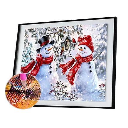 Dimanta Izšūšanas Komplets Ziemassvētku Sniegavīri 5D