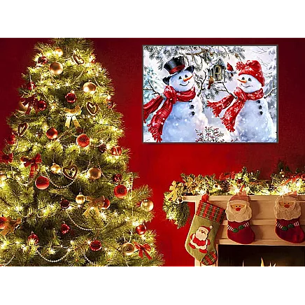 Dimanta Izšūšanas Komplets Ziemassvētku Sniegavīri 5D