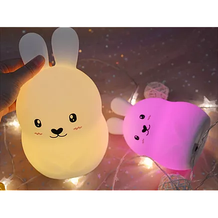 Bērnu Silikona Nakts LED RGB Gaismas Lampa ar Tālvadības Pulti, Trusis