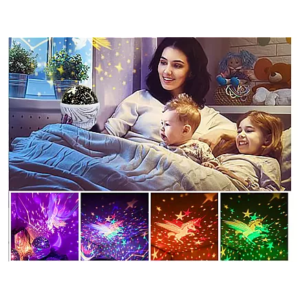Star led rotating night light projector