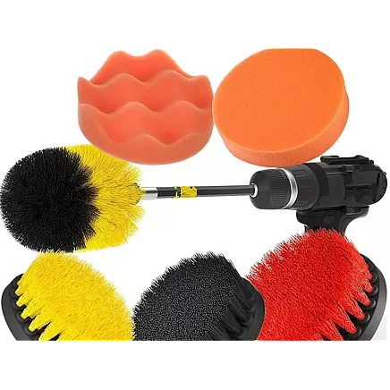 Set of polishing sponges for drill brushes cleaning pads 23 el.