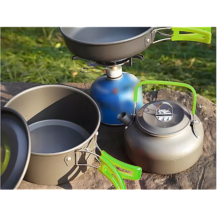Camping cookware set kemping kettle frying pan 18in1