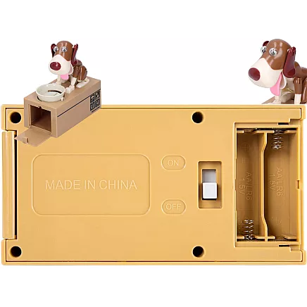 Piggy bank dog eats coins interactive vending machine safe deposit box large