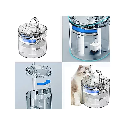 Klusā automātiskā dzirdinātava kaķiem un suņiem 1.8L ūdens strūklaka