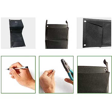 Vertikāla karājamā filca soma ar 7 kabatām