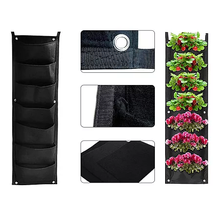 Vertikāla karājamā filca soma ar 7 kabatām