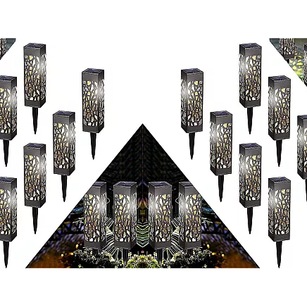Garden lamp solar decorative set of 4 pieces dusk sensor