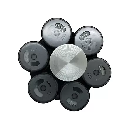 Garšvielu organizators ar rotējošu pamatni, 6 stikla trauki