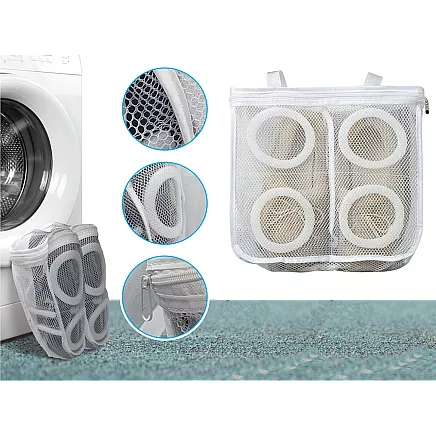 Mesh pouch for washing childrens shoes with zipper capacious