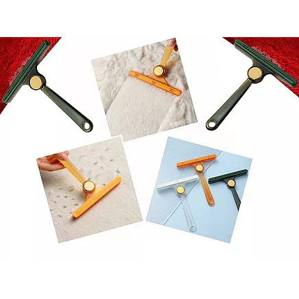 Brush roller for cleaning dog hair from rugs and carpets double sided