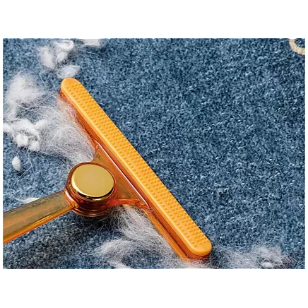 Brush roller for cleaning dog hair from rugs and carpets double sided