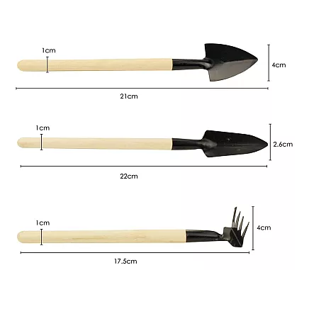 Gardening tool set rake shovel 3in1 mini potting tools