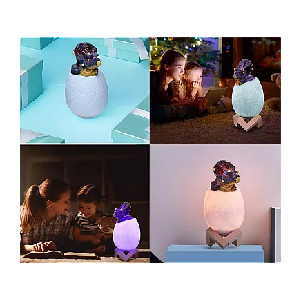 Bērnu Nakts Gaisma Lampa Dinozaurs Triceratops Ola RGB LED