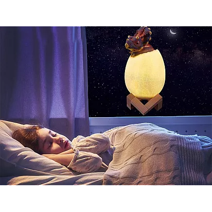 Bērnu Nakts Gaisma Lampa Dinozaurs Triceratops Ola RGB LED