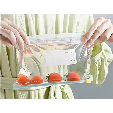 Atkārtoti lietojami plastmasas zip maisiņi pārtikai, 600 ml, 20 gab.