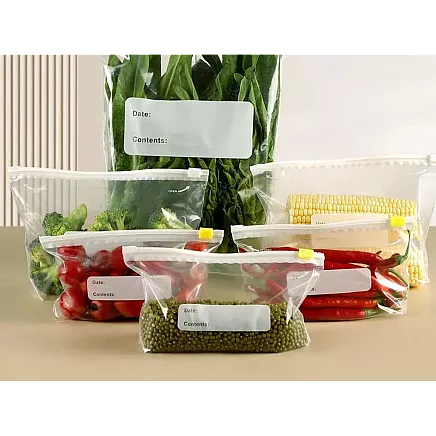 Atkārtoti lietojami plastmasas zip maisiņi pārtikai, 600 ml, 20 gab.