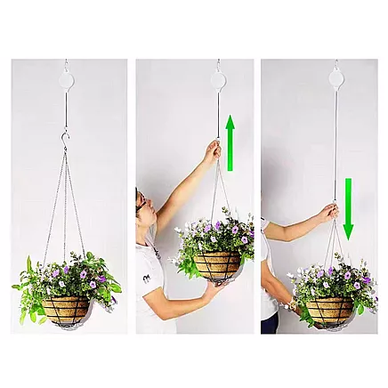 Pagarināms Regulējams Āķis Puķu Podu Pakarināšanai, 2 gab. komplekts