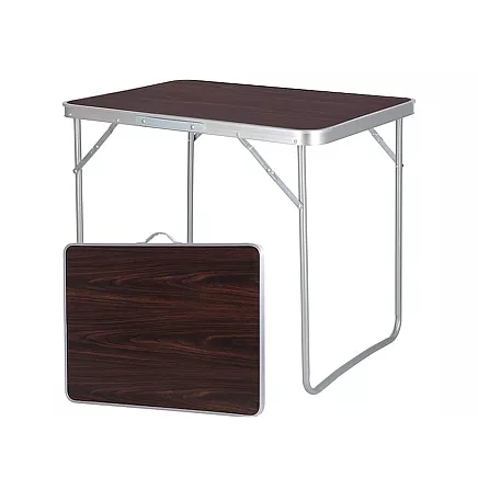 Saliekamais tūrisma galds ar rokturi, dārza galds, brūns