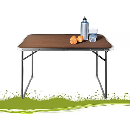Saliekamais tūrisma galds ar rokturi, dārza galds, brūns