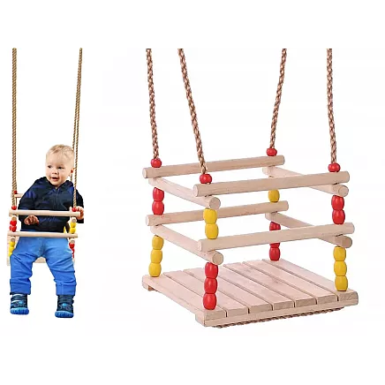 Childrens garden swing armchair rocking chair wooden railing for garden home