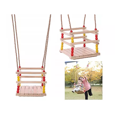 Childrens garden swing armchair rocking chair wooden railing for garden home