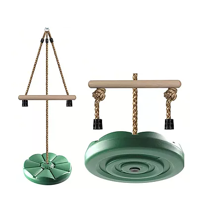 Bērnu dārza apaļā šūpoles ar stipriem auklām