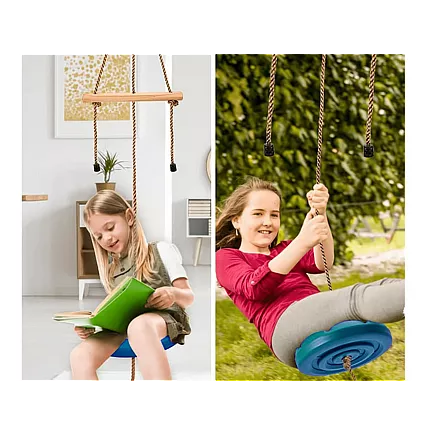 Rotaļu dārza apaļā šūpoles bērniem ar stipru virvi