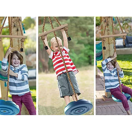 Rotaļu dārza apaļā šūpoles bērniem ar stipru virvi