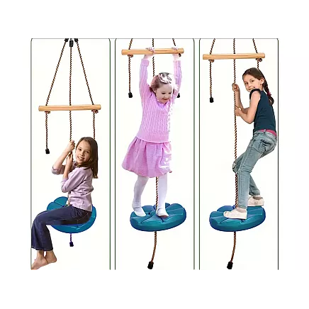 Rotaļu dārza apaļā šūpoles bērniem ar stipru virvi