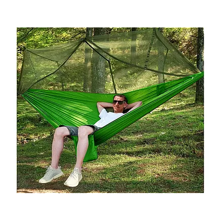 Hammock with mosquito net tourist camping hanging ropes bag lightweight cover