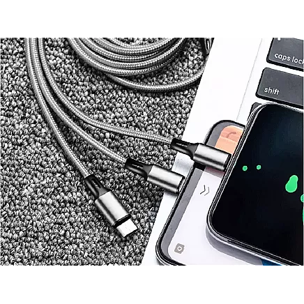 3in1 usb cable for phone lightning cable iphone micro usb type-c 1.2m
