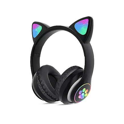 Bezvadu Bluetooth austiņas ar kaķu austiņām un LED apgaismojumu