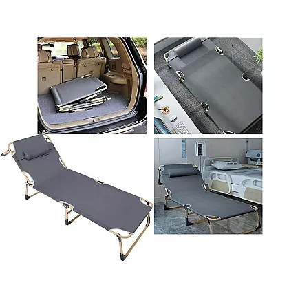 Saliekamā militārā gulta 120kg 190x70 pelēka