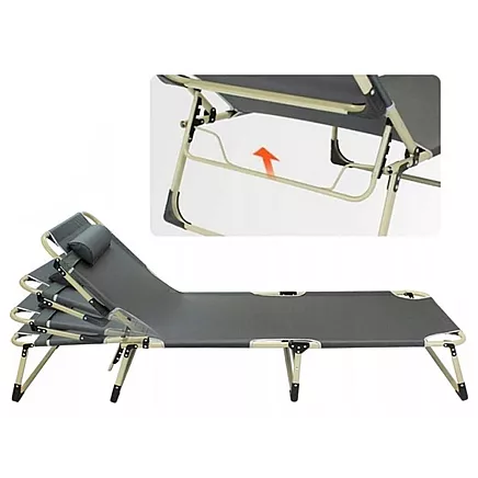 Saliekamā militārā gulta 120kg 190x70 pelēka