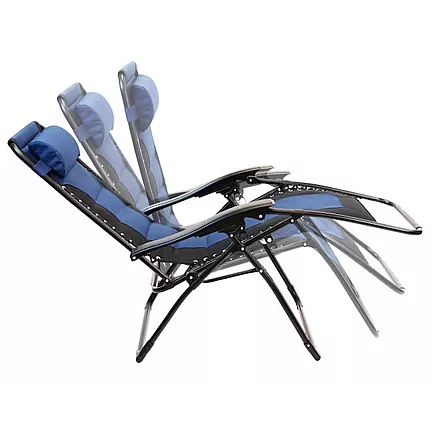 Garden beach lounger folding cushion gravity reinforced soft