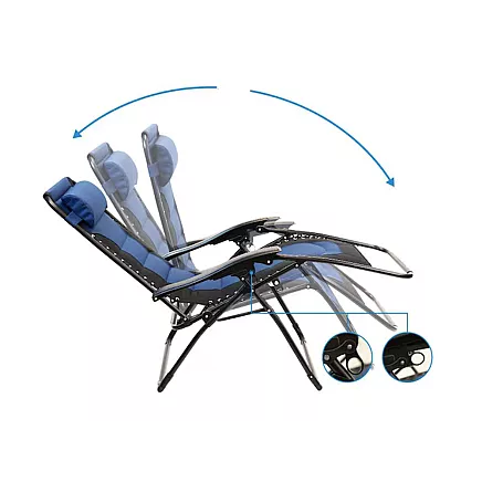 Garden beach lounger folding cushion gravity reinforced soft